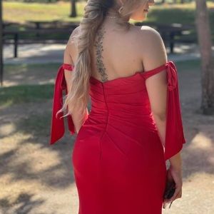 Red formal dress